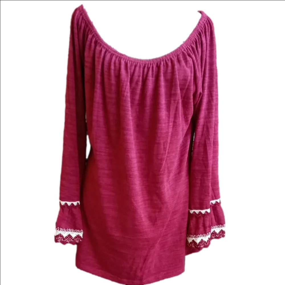 Romantic Burgundy Tunic Top